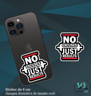 Sticker No excuses just results - Vinilo