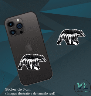 Silueta oso montaña